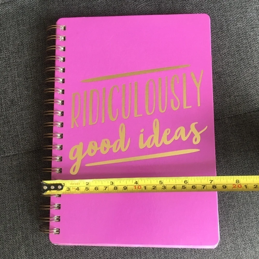 “RIDICULOUSLY good ideas” Spiral Bound, Lined Journal, Pink, White, 120 pages